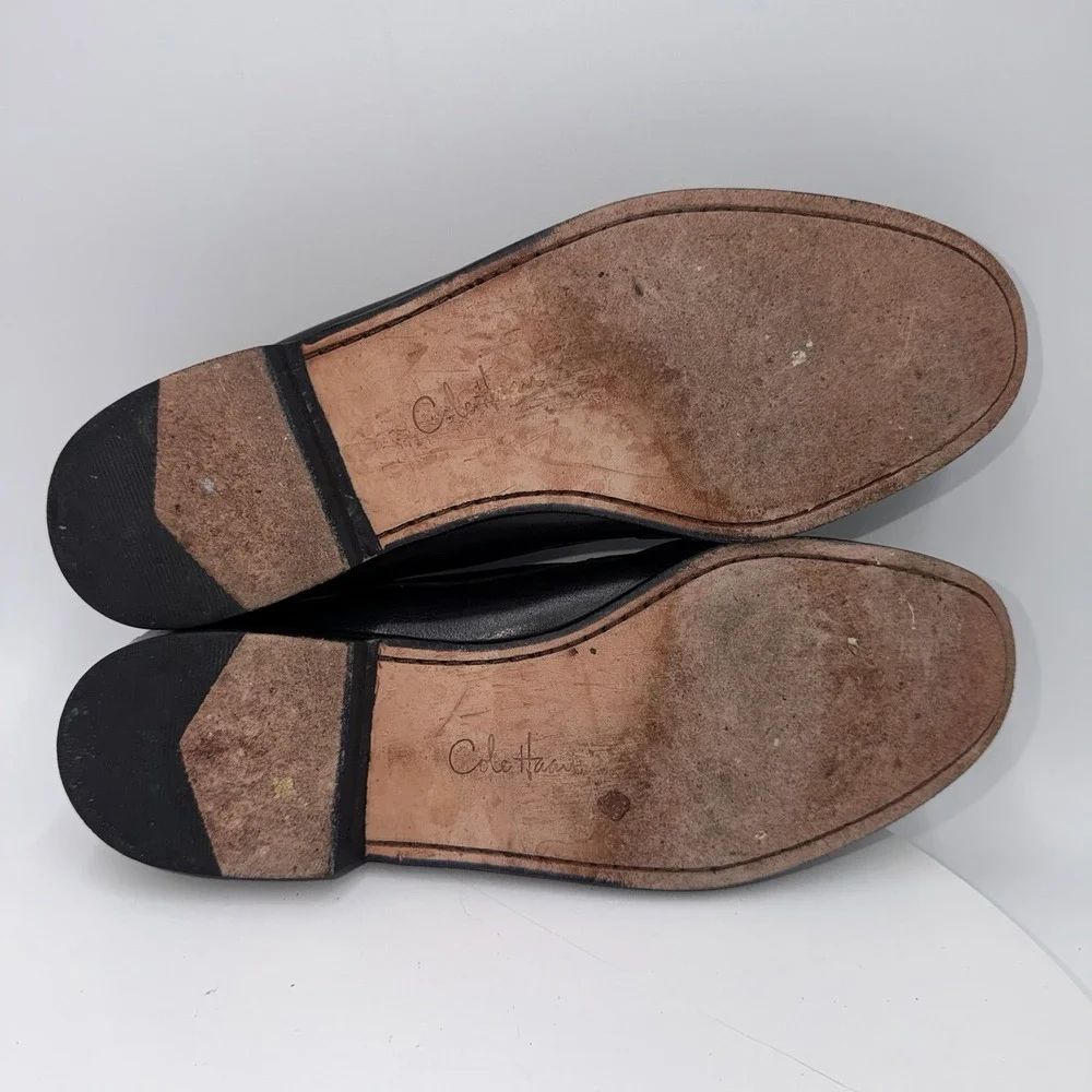 Cole Haan Men's Black Leather Slip On Loafers Size 10